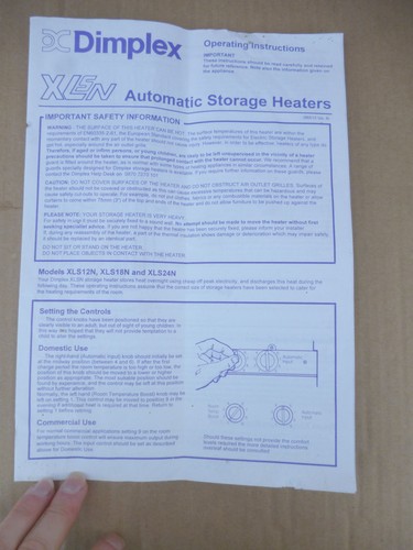 Dimplex night storage heater - night,